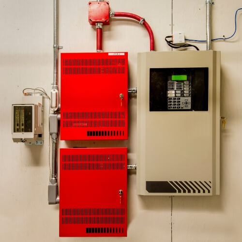 Automatic fire suppression system installed in commercial building