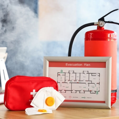 Outdoor fire hydrant for emergency firefighting and safety Wall-mounted fire alarm system for early fire detection
